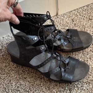 BareTraps Black Lace-Up Gladiator Sandals